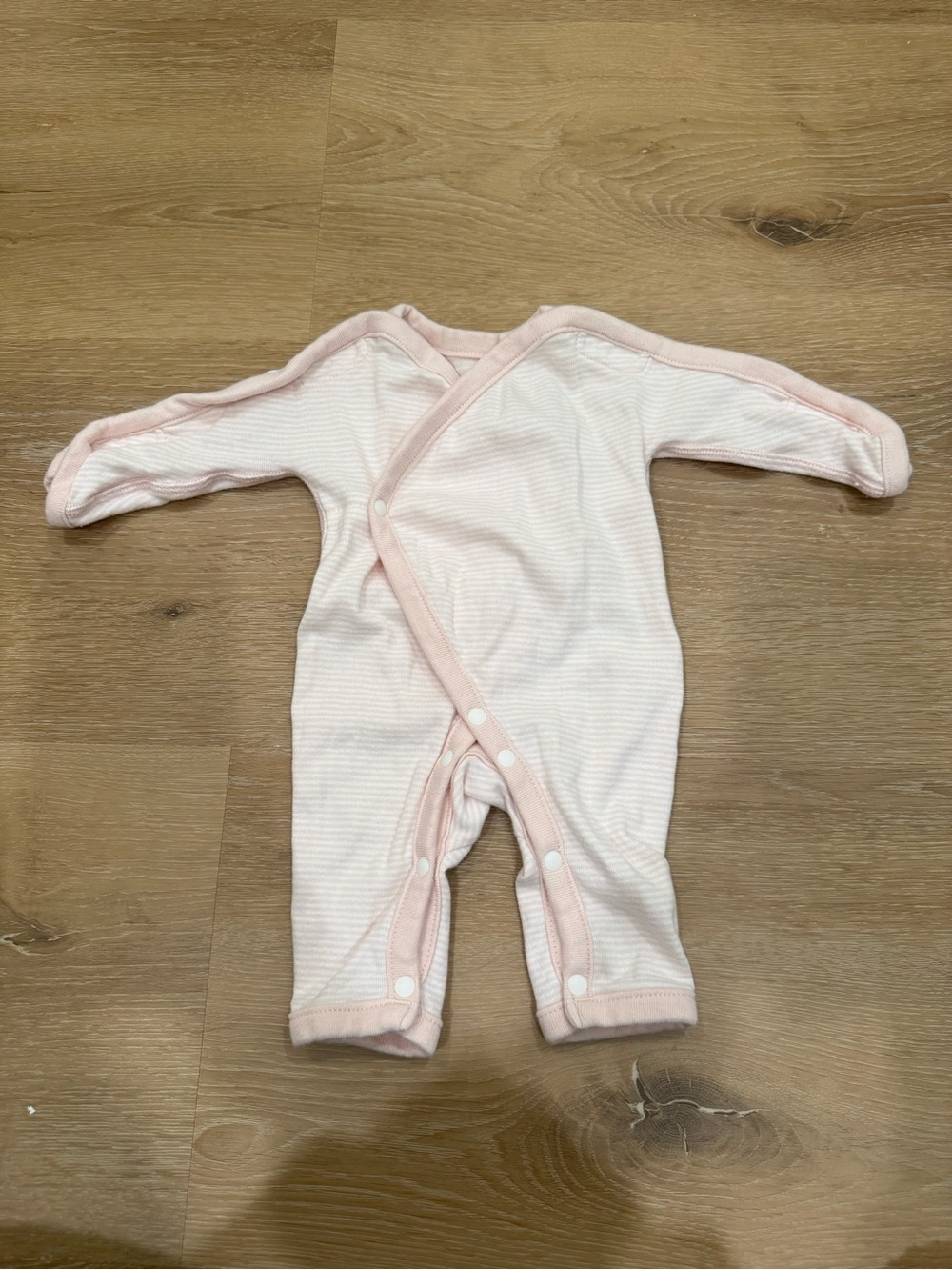 Carter's Light Pink Striped Snap-Front One-Piece